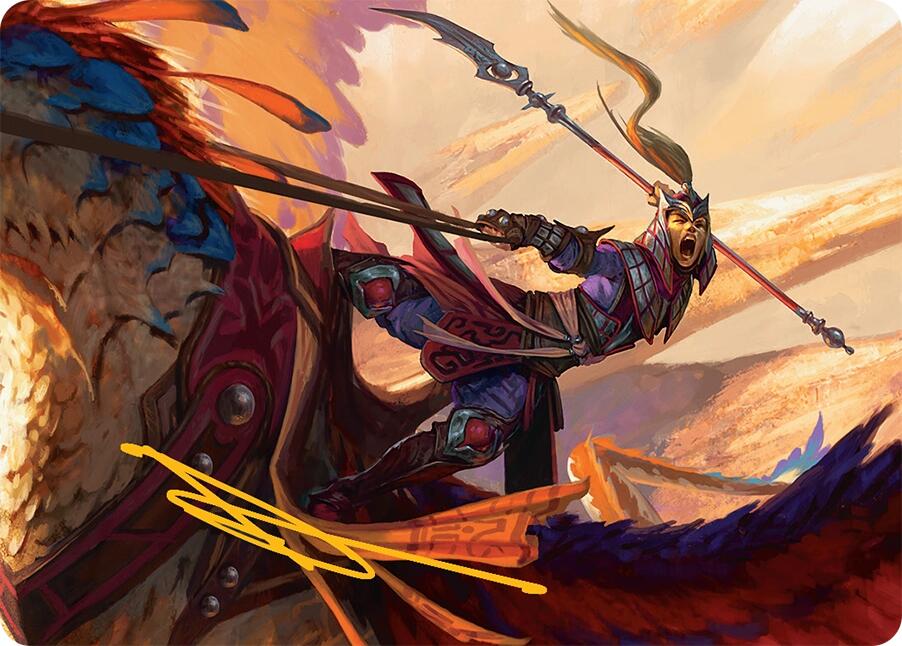 Dragonback Lancer Art Card (3/54) (Gold-Stamped Signature) [Tarkir: Dragonstorm Art Series] | Devastation Store