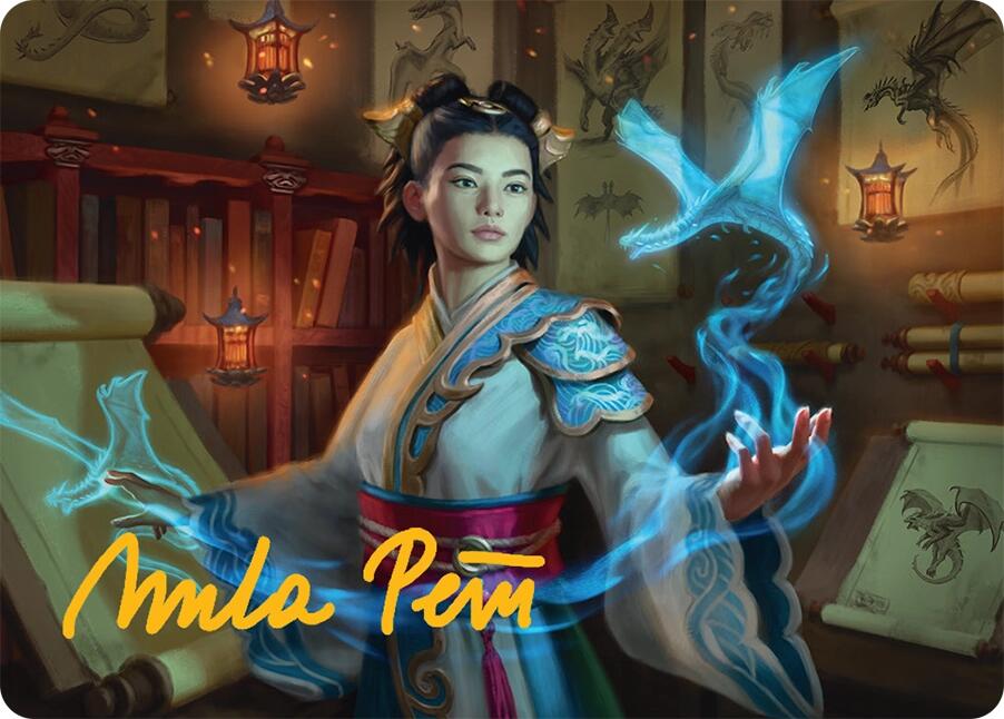 Dragonologist Art Card (6/54) (Gold-Stamped Signature) [Tarkir: Dragonstorm Art Series] | Devastation Store