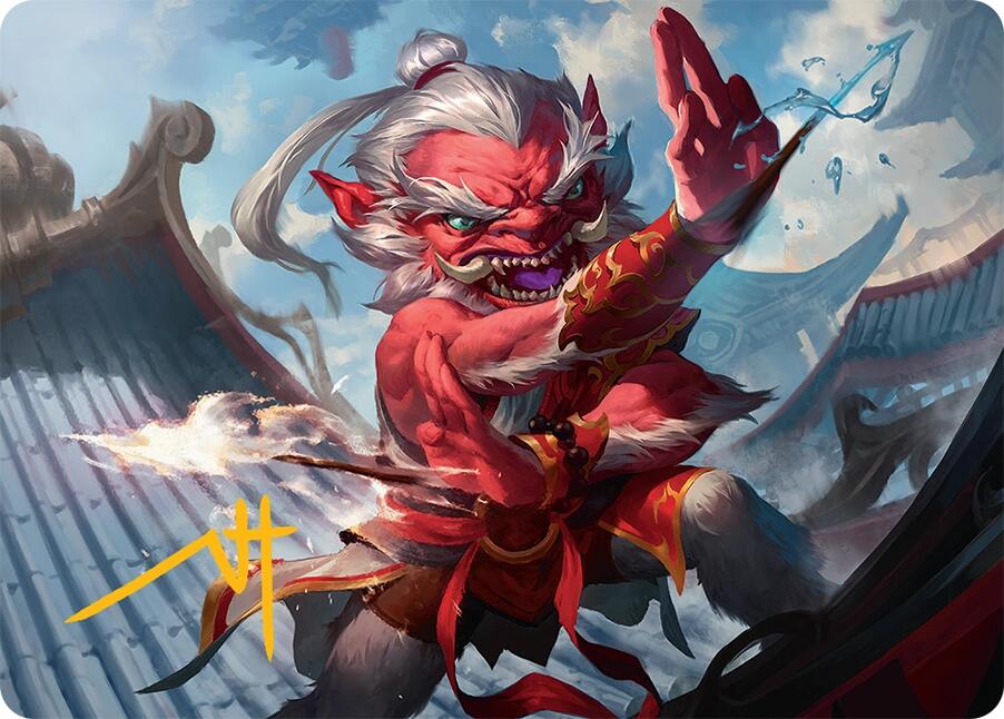 Devoted Duelist Art Card (15/54) (Gold-Stamped Signature) [Tarkir: Dragonstorm Art Series] | Devastation Store