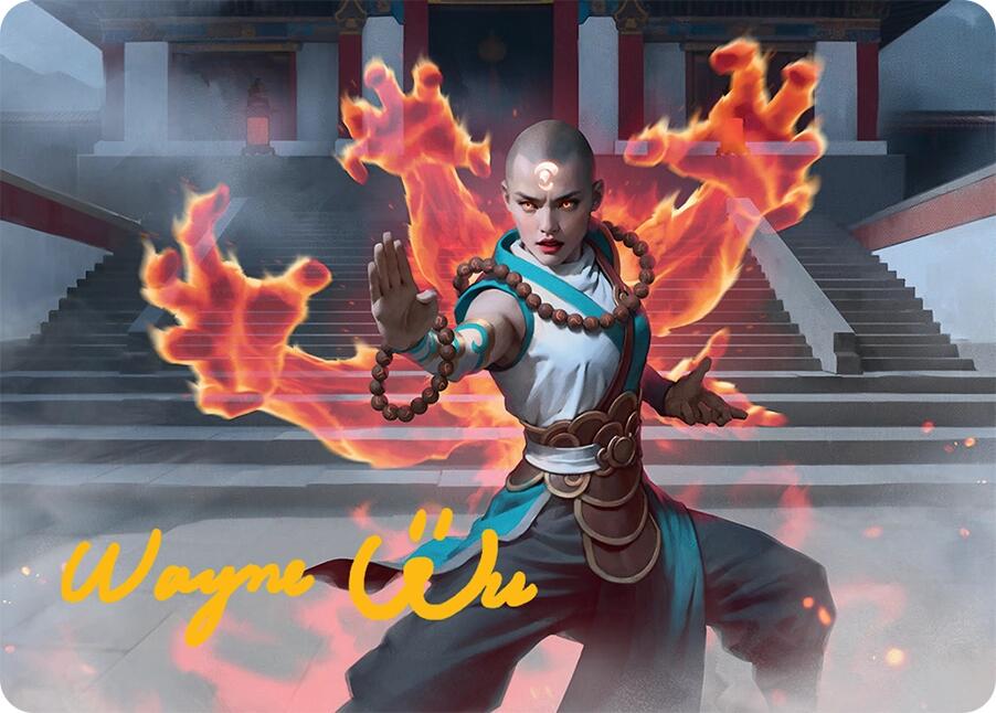 Flamehold Grappler Art Card (24/54) (Gold-Stamped Signature) [Tarkir: Dragonstorm Art Series] | Devastation Store