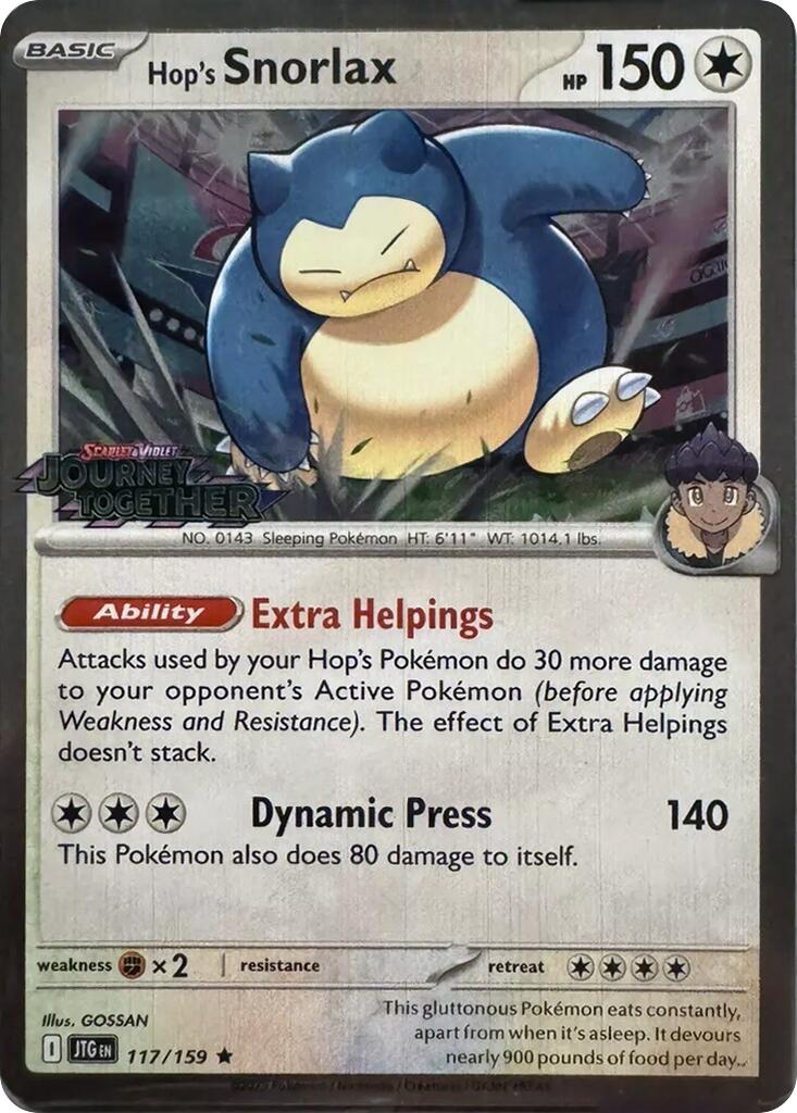 Hop's Snorlax (117/159) (Cosmos Holo) [Scarlet & Violet: Journey Together] | Devastation Store
