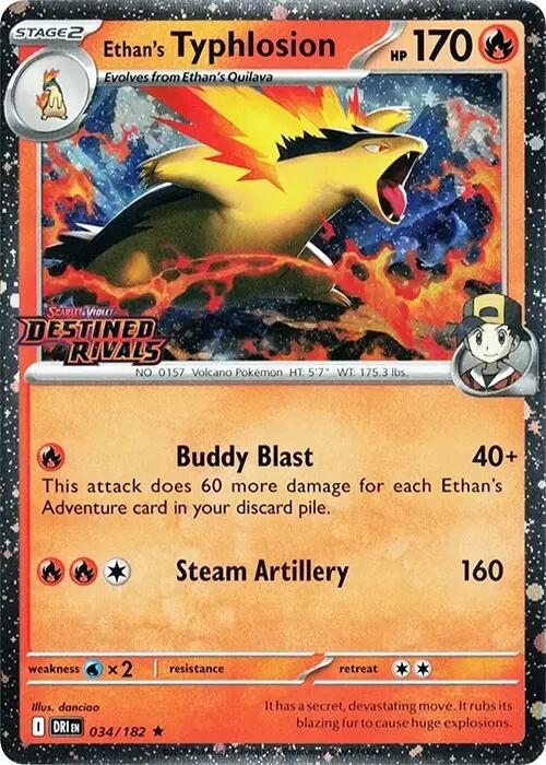 Ethan's Typhlosion (034/182) (Destined Rivals Stamp) [Scarlet & Violet: Destined Rivals] | Devastation Store