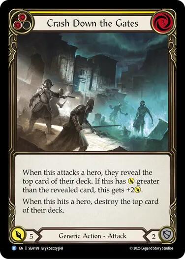 Crash Down the Gates (Yellow) [SEA199] (High Seas)  Rainbow Foil | Devastation Store