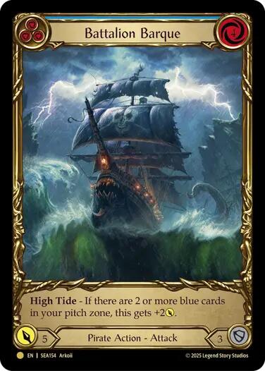 Battalion Barque (Blue) (Treasure) [SEA154] (High Seas)  Cold Foil | Devastation Store
