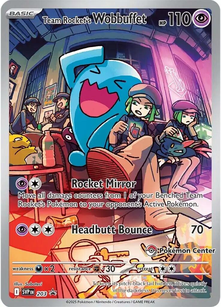 Team Rocket's Wobbuffet (203) (Pokemon Center Exclusive) [Scarlet & Violet: Black Star Promos] | Devastation Store