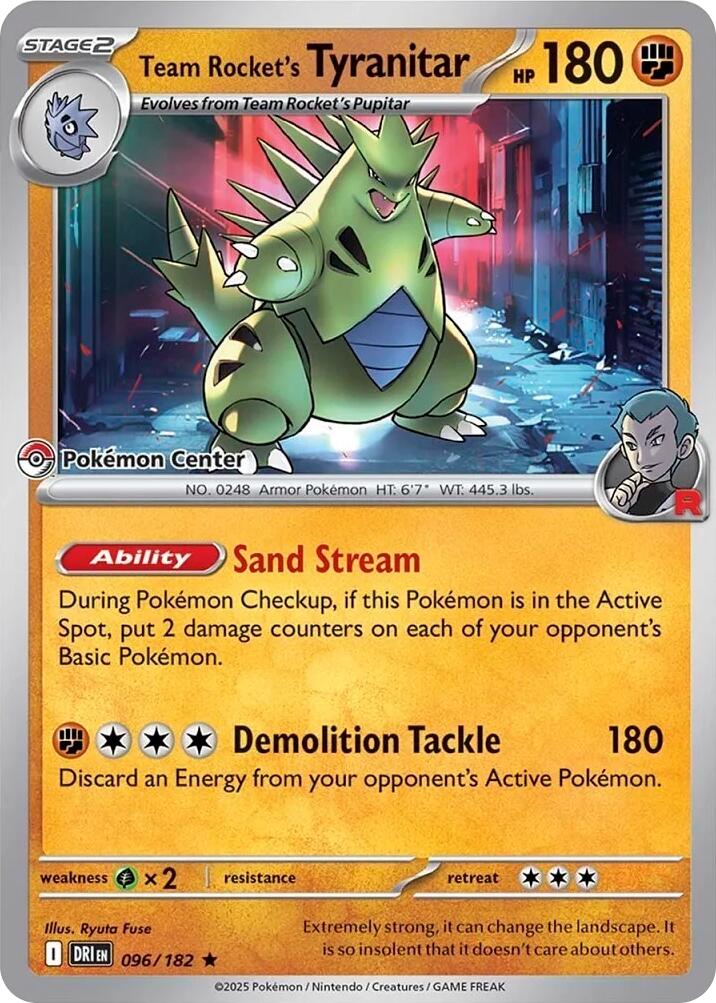 Team Rocket's Tyranitar (096/182) (Pokemon Center Exclusive) [Miscellaneous Cards] | Devastation Store