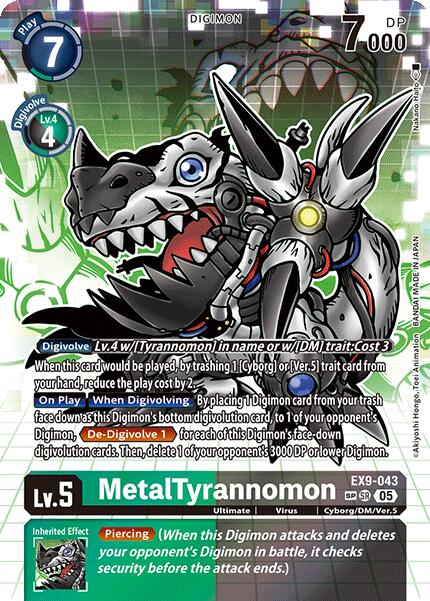 MetalTyrannomon [EX9-043] (SP) [Versus Monsters] | Devastation Store