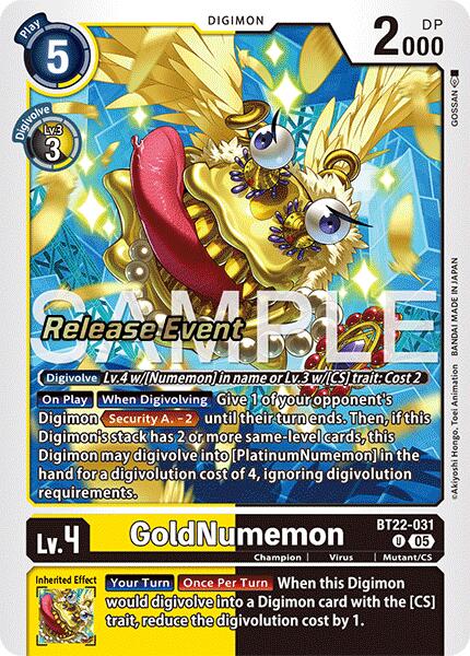 GoldNumemon [BT22-031] [Cyber Eden Release Event Cards] | Devastation Store