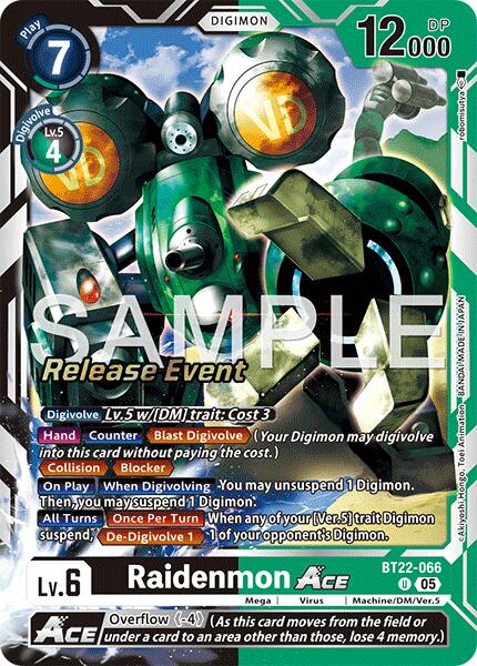 Raidenmon ACE [BT22-066] [Cyber Eden Release Event Cards] | Devastation Store