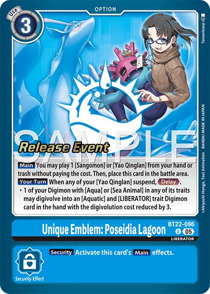 Unique Emblem: Poseidia Lagoon [BT22-096] [Cyber Eden Release Event Cards] | Devastation Store