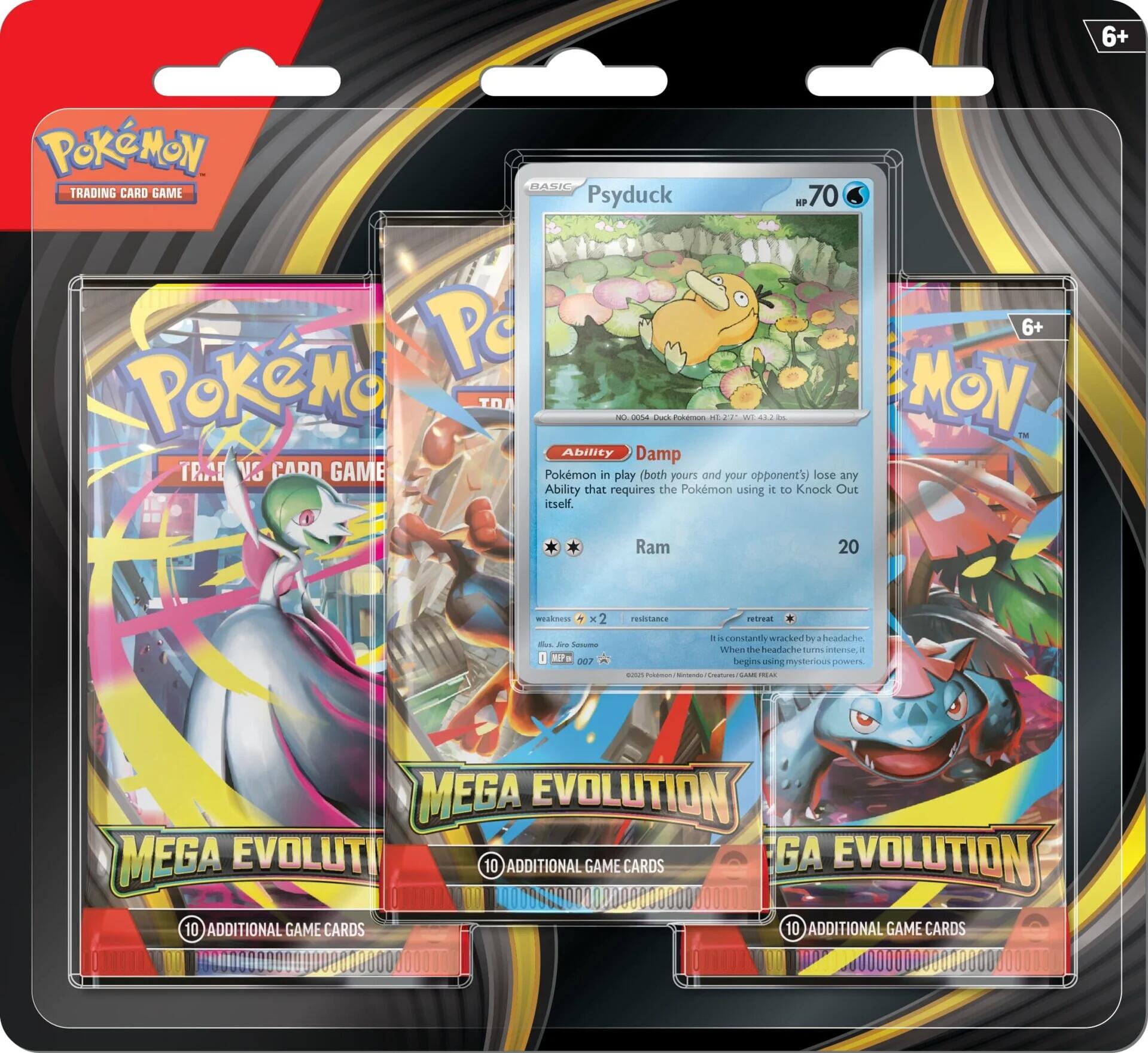 Scarlet & Violet: Mega Evolution - 3 Pack Blister (Psyduck) | Devastation Store