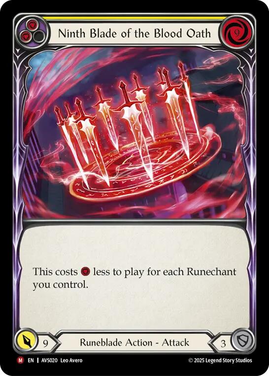 Ninth Blade of the Blood Oath (Yellow) [AVS020] (Armory Deck: Legends Viserai) | Devastation Store