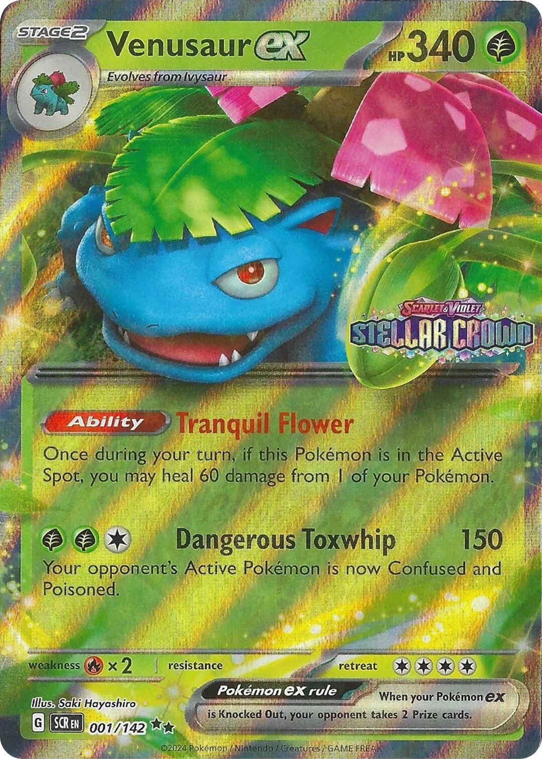 Venusaur ex (001/142) (Stellar Crown Stamp) [Miscellaneous Cards] | Devastation Store