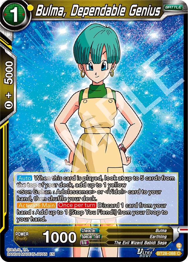 Bulma, Dependable Genius (BT28-088) [Prismatic Clash] | Devastation Store