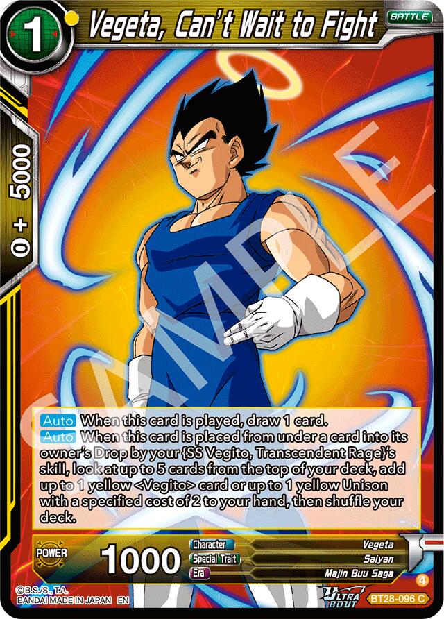 Vegeta, Can't Wait to Fight (BT28-096) [Prismatic Clash] | Devastation Store