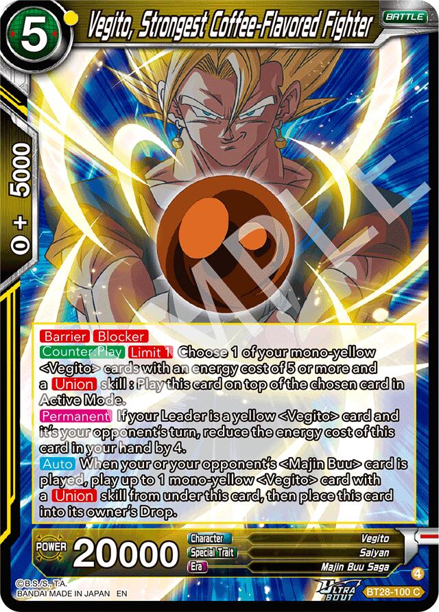 Vegito, Strongest Coffee-Flavored Fighter (BT28-100) [Prismatic Clash] | Devastation Store