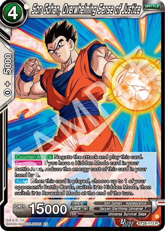 Son Gohan, Overwhelming Sense of Justice (BT28-113) [Prismatic Clash] | Devastation Store