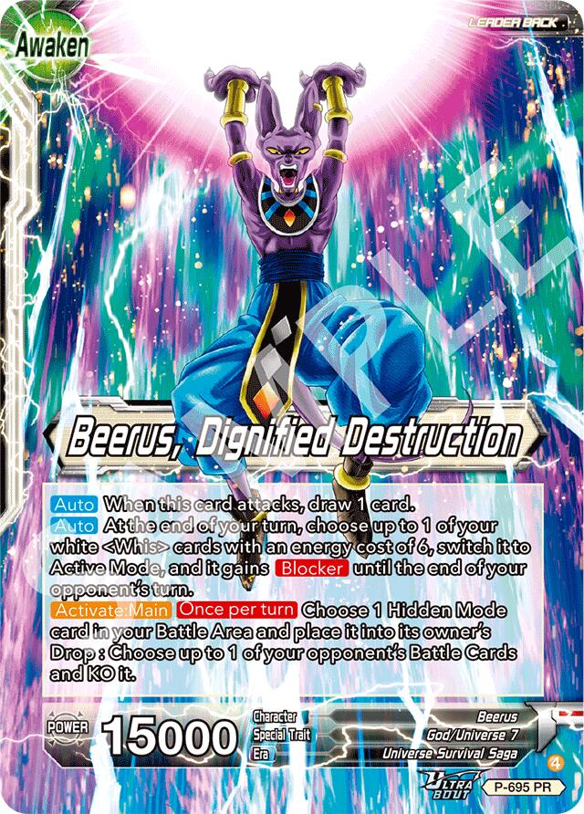 Beerus // Beerus, Dignified Destruction (P-695) [Promotion Cards] | Devastation Store