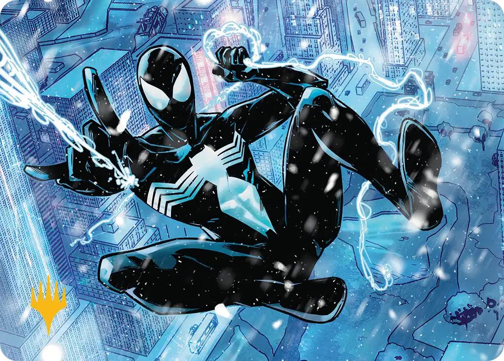 Spectacular Spider-Man (Black) Art Card (Gold-Stamped Planeswalker Symbol) [Marvel's Spider-Man Art Series] | Devastation Store