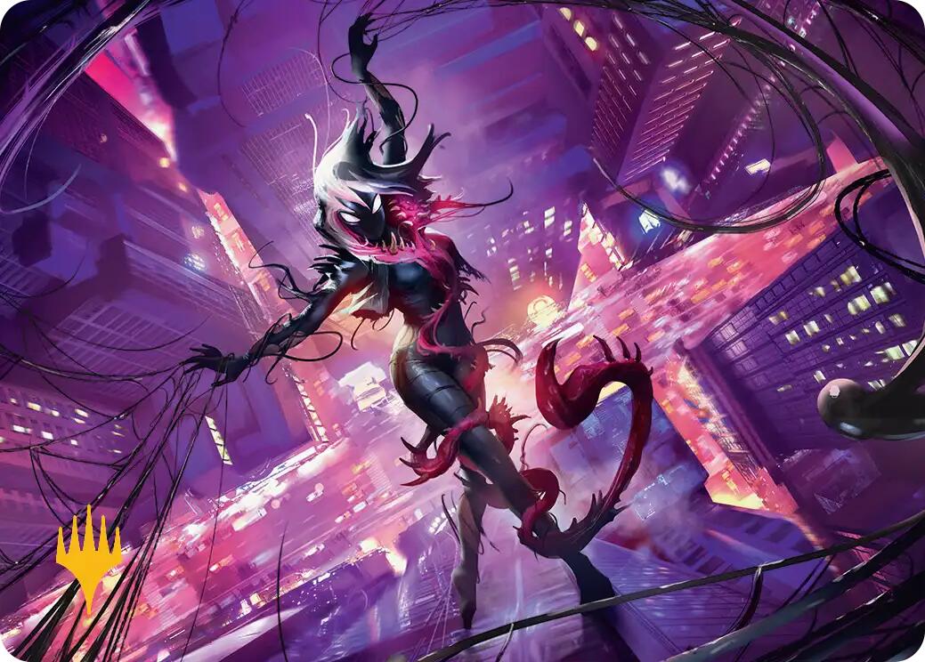 Gwenom, Remorseless Art Card (Gold-Stamped Planeswalker Symbol) [Marvel's Spider-Man Art Series] | Devastation Store