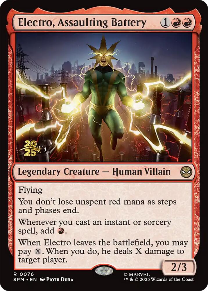 Electro, Assaulting Battery [Marvel's Spider-Man Prerelease Promos] | Devastation Store