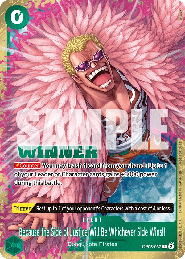 Because the Side of Justice Will Be Whichever Side Wins!! (Winner Pack 2025 Vol. 4) [One Piece Promotion Cards] | Devastation Store