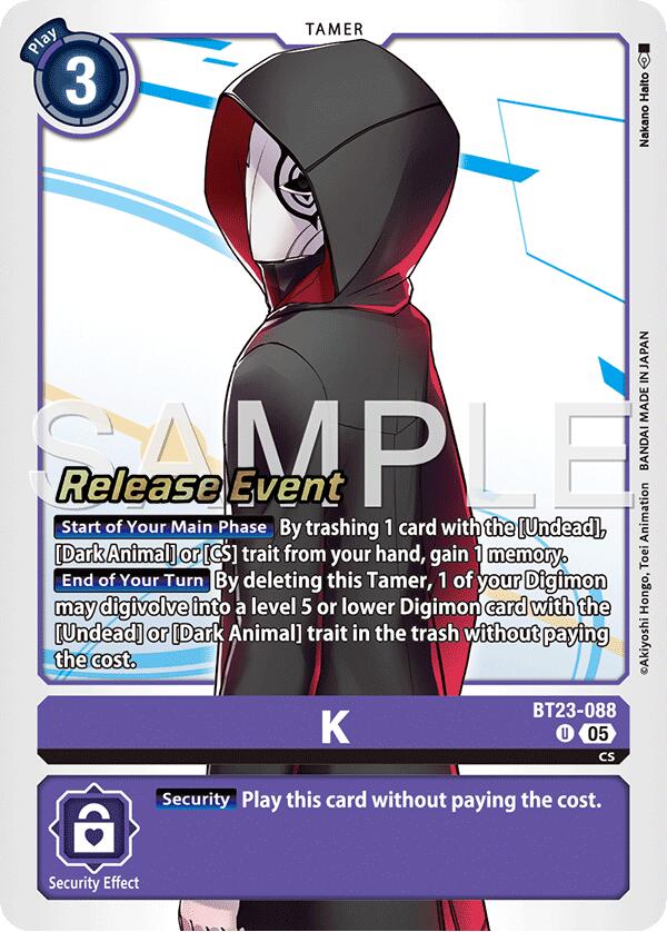 K [BT23-088] [Hackers' Slumber Release Event Cards] | Devastation Store