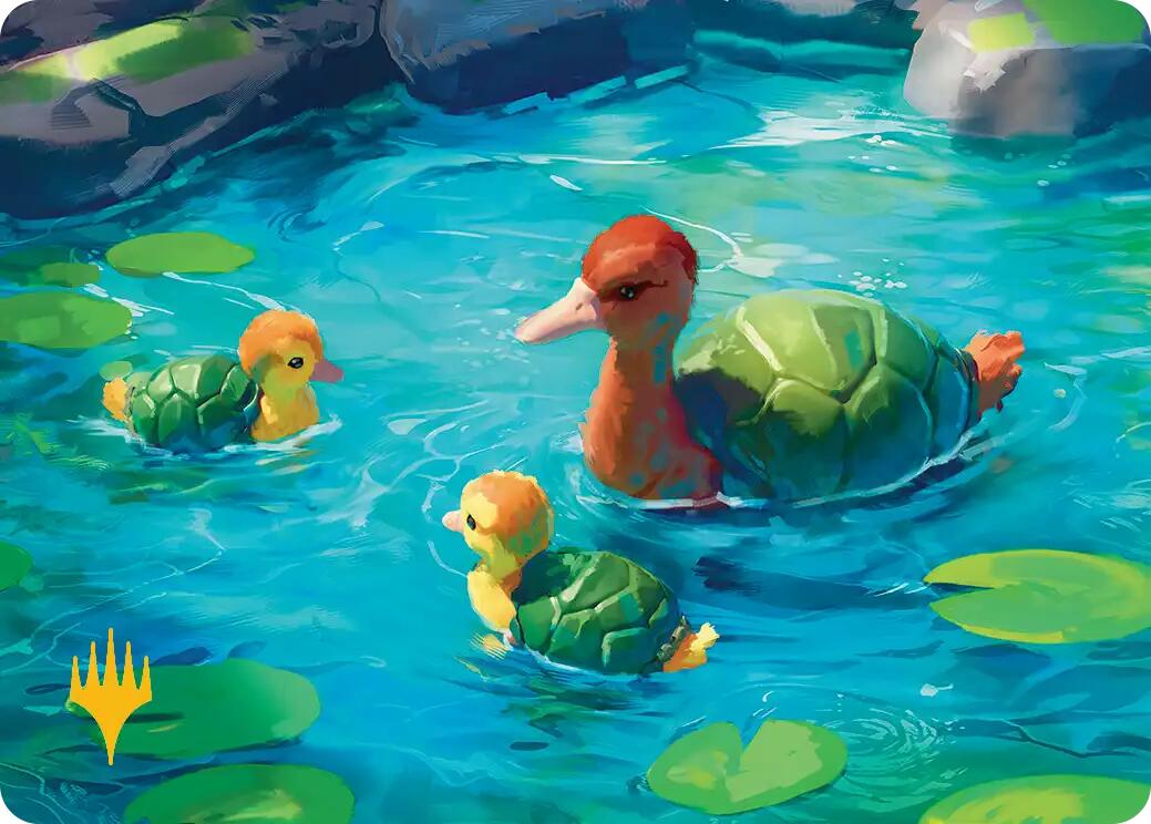 Turtle-Duck Art Card (Gold-Stamped Planeswalker Symbol) [Avatar: The Last Airbender Art Series] | Devastation Store