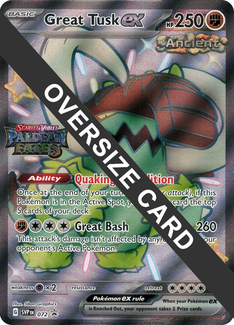 Great Tusk ex (072) (Paldean Fates Stamped Jumbo Card) [Scarlet & Violet: Paldean Fates] | Devastation Store