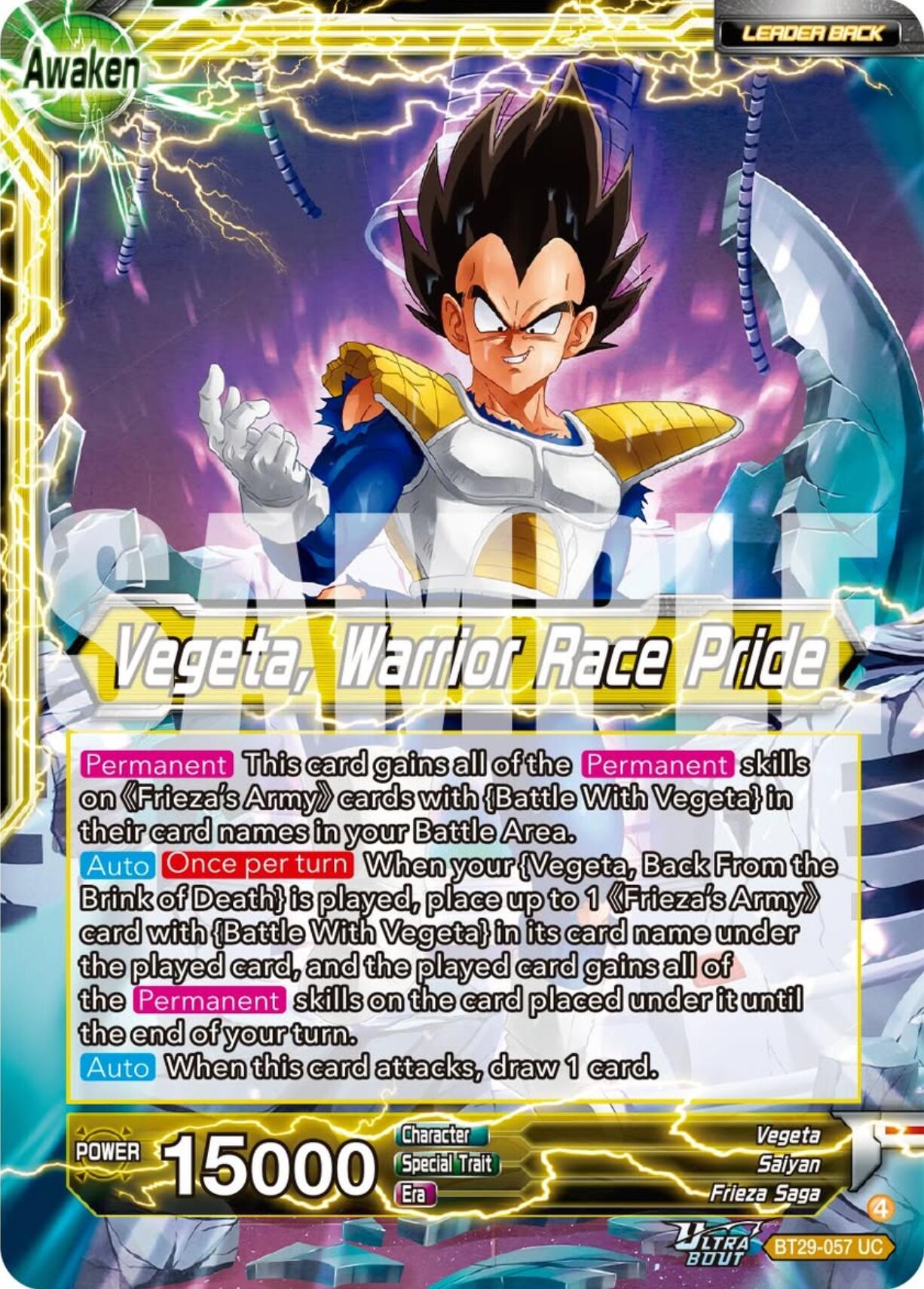 Vegeta // Vegeta, Warrior Race Pride (BT29-057) [Fearsome Rivals] | Devastation Store