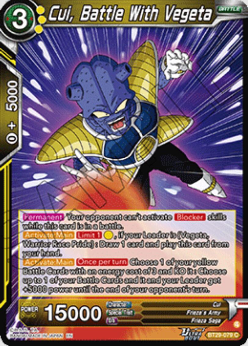 Cui, Battle With Vegeta (BT29-079) [Fearsome Rivals] | Devastation Store
