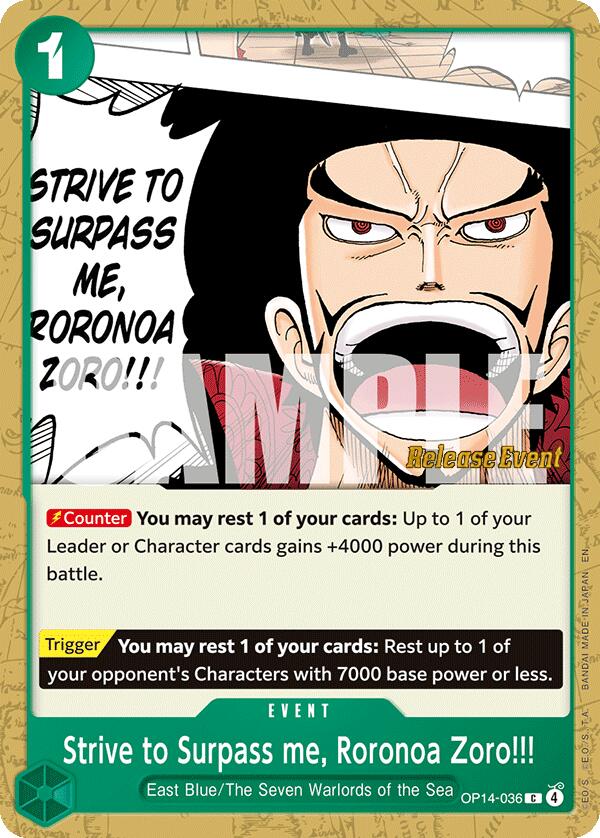 Strive to Surpass me, Roronoa Zoro!!! [The Azure Sea's Seven Release Event Cards] | Devastation Store