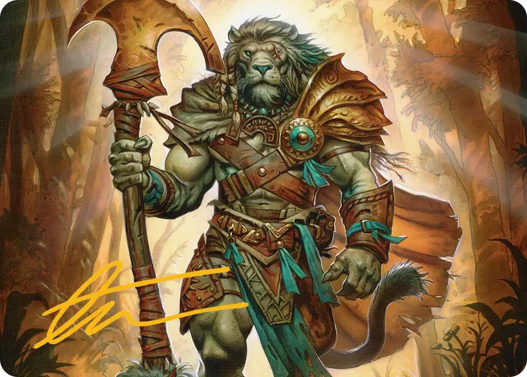 Ajani, Outland Chaperone Art Card (Gold-Stamped Signature) [Lorwyn Eclipsed Art Series] | Devastation Store