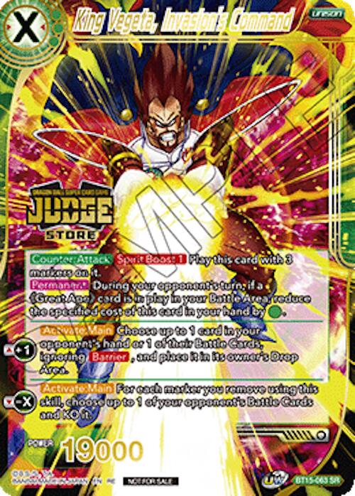 King Vegeta, Invasion's Command (Judge Pack Vol.18) (Store) (BT15-063) [Judge Promotion Cards] | Devastation Store