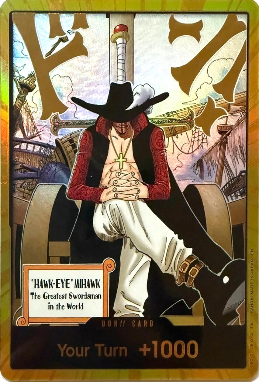 DON!! Card (Dracule Mihawk) (Gold) [The Azure Sea's Seven] | Devastation Store