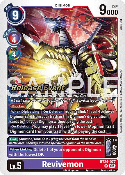 Revivemon [BT24-077] [Time Stranger Release Events Cards] | Devastation Store