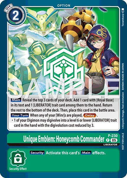 Unique Emblem: Honeycomb Commander [P] (Dawn of Liberator Box Topper) [Promotional Cards] | Devastation Store