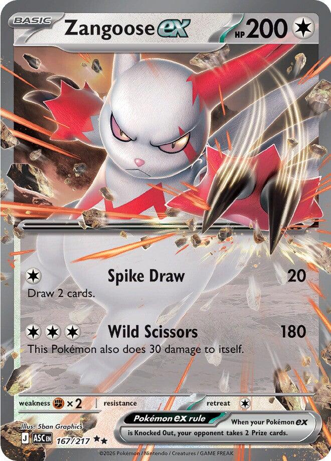 Zangoose ex (167/217) [Mega Evolution: Ascended Heroes] | Devastation Store
