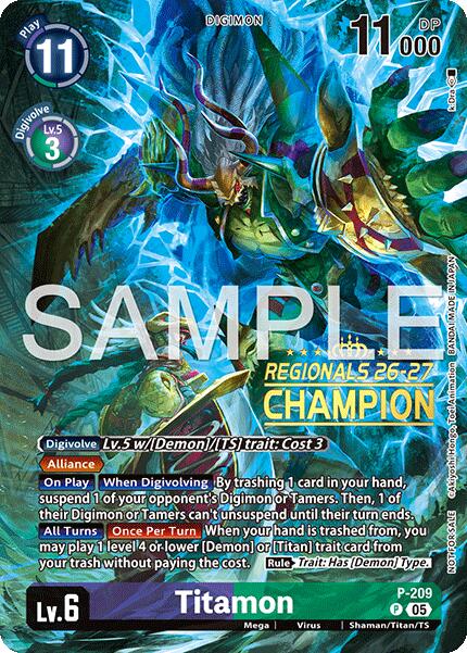 Titamon [P-209] (Regionals 26-27 Season 1 Champion) [Promotional Cards] | Devastation Store