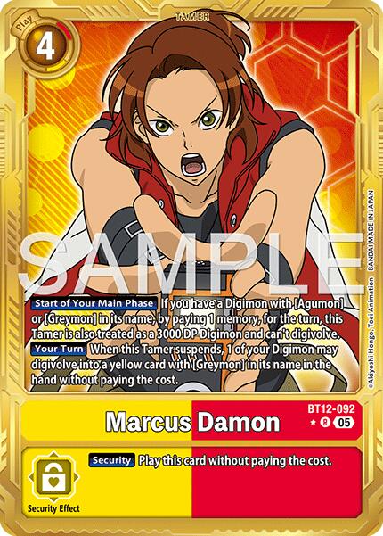 Marcus Damon [BT12-092] (Alternate Art) [Advanced Booster Digimon Generation] | Devastation Store