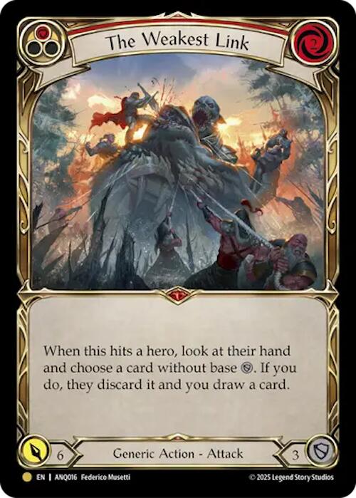 The Weakest Link (Red) (Gold) [ANQ016] (Compendium of Rathe - Antiquity Pack)  Rainbow Foil - Devastation Store | Devastation Store