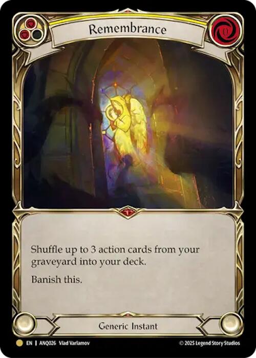 Remembrance (Yellow) (Gold) [ANQ026] (Compendium of Rathe - Antiquity Pack)  Rainbow Foil - Devastation Store | Devastation Store