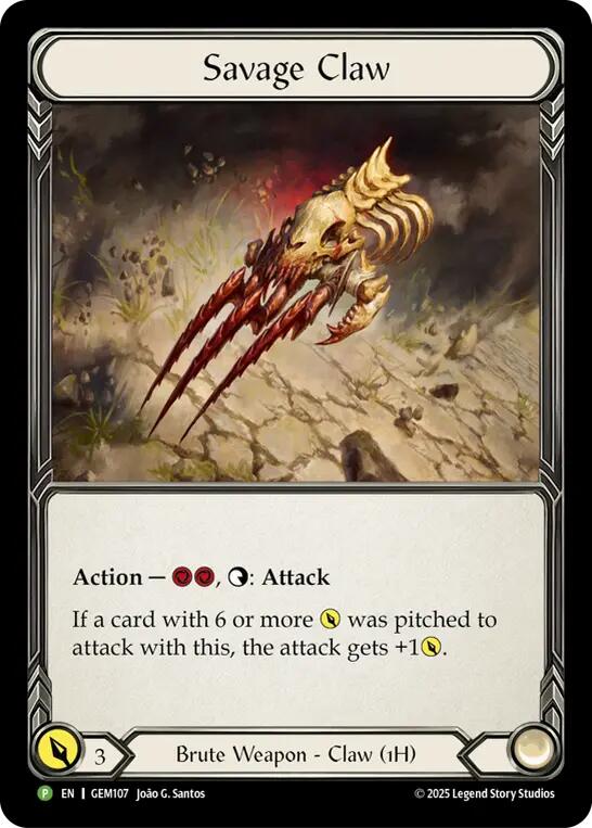Savage Claw [GEM107] (GEM Pack 4)  Cold Foil - Devastation Store | Devastation Store