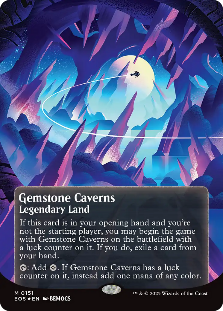 Gemstone Caverns (0151) (Borderless) (Galaxy Foil) [Edge of Eternities: Stellar Sights] | Devastation Store