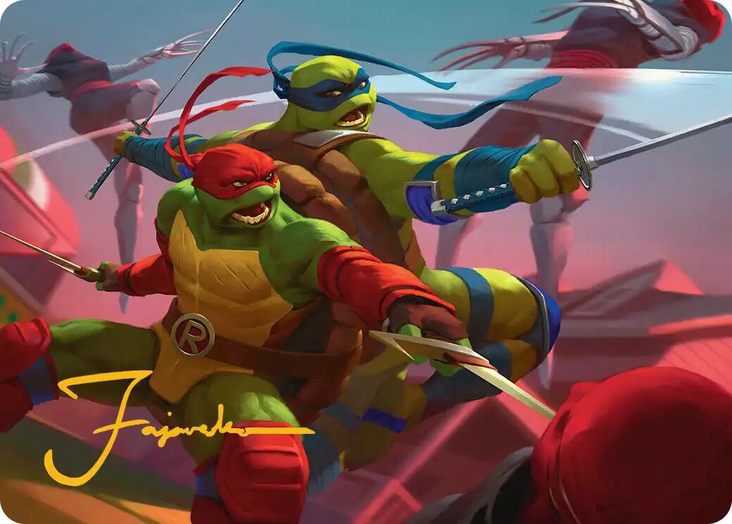 Raph & Leo, Sibling Rivals Art Card (Gold-Stamped Signature) [Teenage Mutant Ninja Turtles Art Series] | Devastation Store