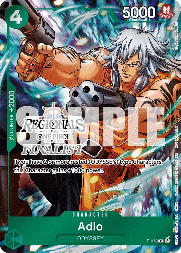 Adio (Online Regional Finalist Card Set 2025 Vol.1) [One Piece Promotion Cards] | Devastation Store