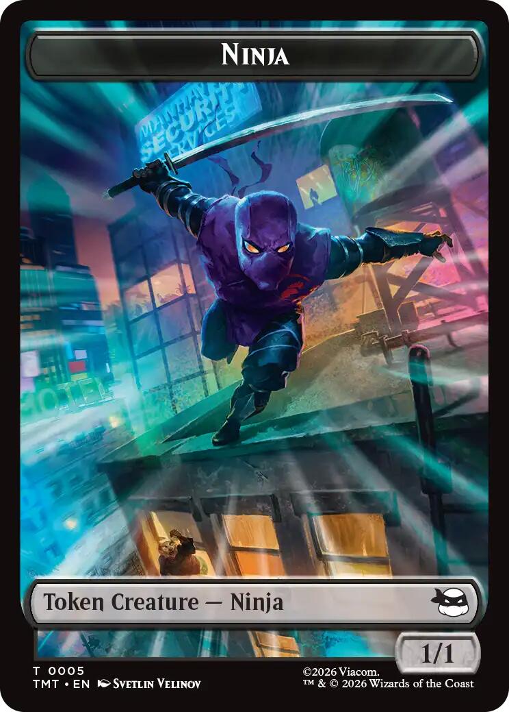 Ninja // Food Double-Sided Token [Teenage Mutant Ninja Turtles Tokens] | Devastation Store