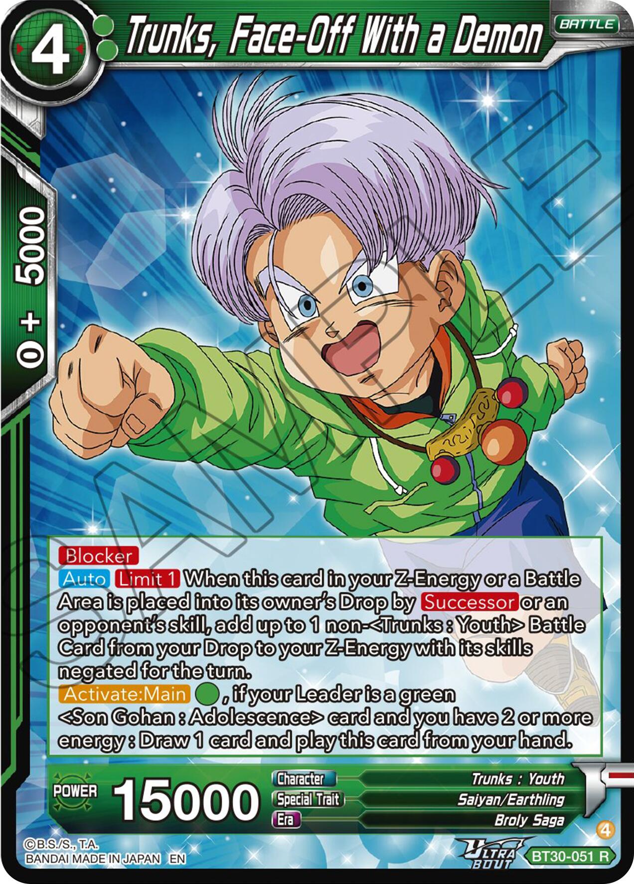 Trunks, Face-Off With a Demon (BT30-051) [Three Glorious Fighters] | Devastation Store