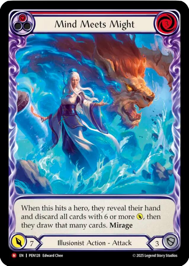 Mind Meets Might (Red) (Extended Art)) [PEN128] (Compendium of Rathe)  Rainbow Foil | Devastation Store