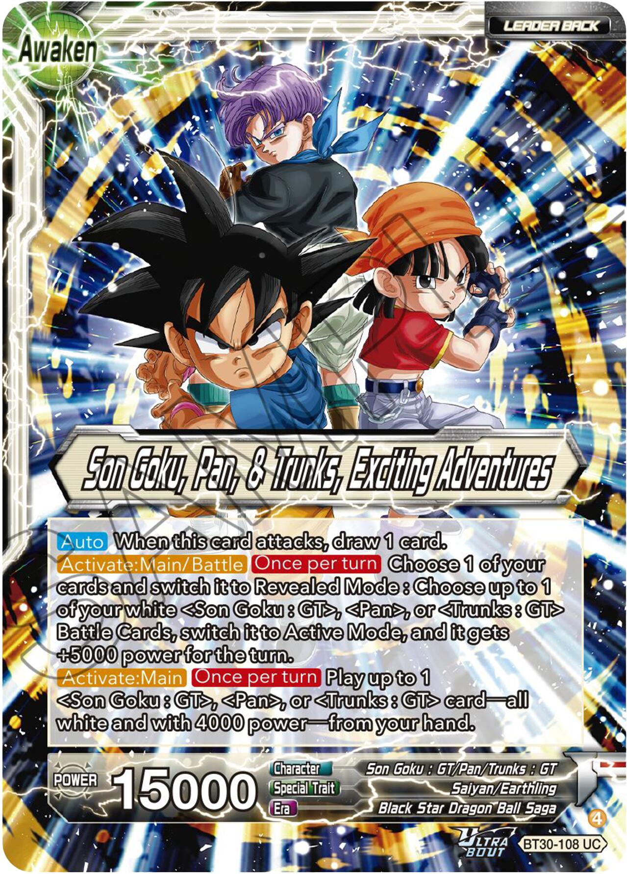 Son Goku, Pan, & Trunks // Son Goku, Pan, & Trunks, Exciting Adventures (BT30-108) [Three Glorious Fighters] | Devastation Store
